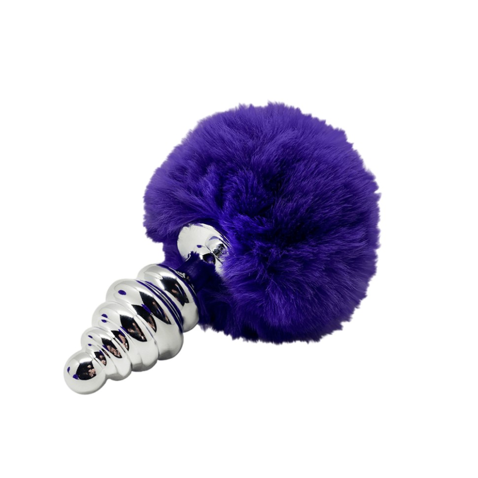 Анальная втулка Alive Metal Fluffy Twist Plug